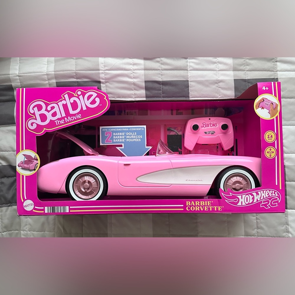 ((SOLD))Hot Wheels RC Barbie Corvette Remote Control Car from Barbie: The Movie